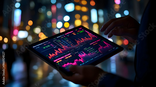 A person analyzing data on ...