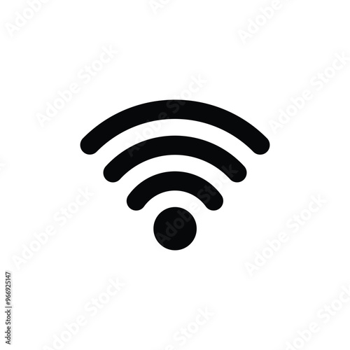 Free wifi line icon isolated on white background