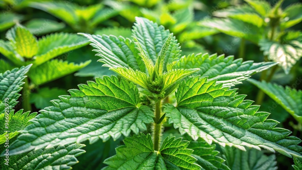 Stinging nettle plant in forced perspective Stinging nettle plant in forced perspective