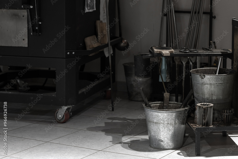 Different tools, glass-blowing workshop Different tools, glass-blowing workshop