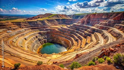 Stock photo of an open pit mine for rare earth element extraction photo