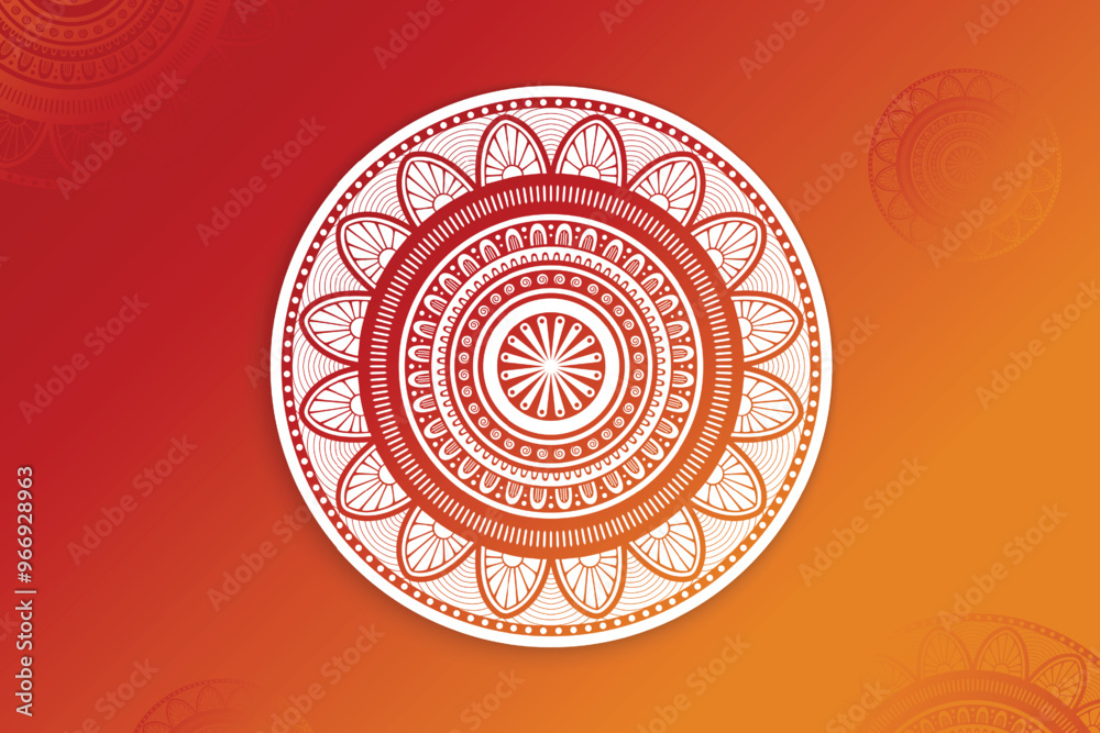 Ethnic Mandala Festive Element Design On Red Gradient Background. Vector Illustration For Festival Sale Elements Ethnic Mandala Festive Element Design On Red Gradient Background. Vector Illustration For Festival Sale Elements