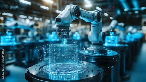 A robotic arm manipulating ...