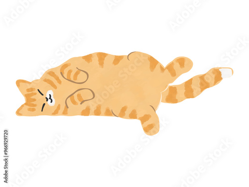 茶トラ　猫のイラスト　ベクター
