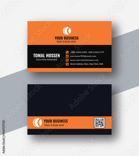 Black business card  templete with some shapes