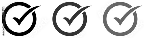 Right mark icon fill isolated on white. tick symbol. confirm symbol. ok sign.