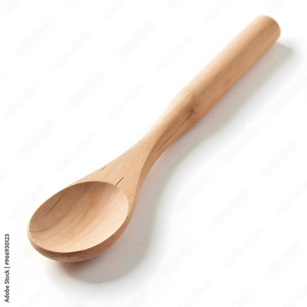 A rustic wooden spoon with slight imperfections, isolated on white. A rustic wooden spoon with slight imperfections, isolated on white.