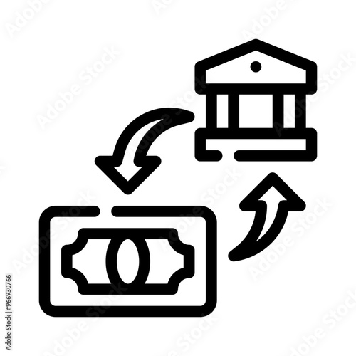 bank transfer line icon photo