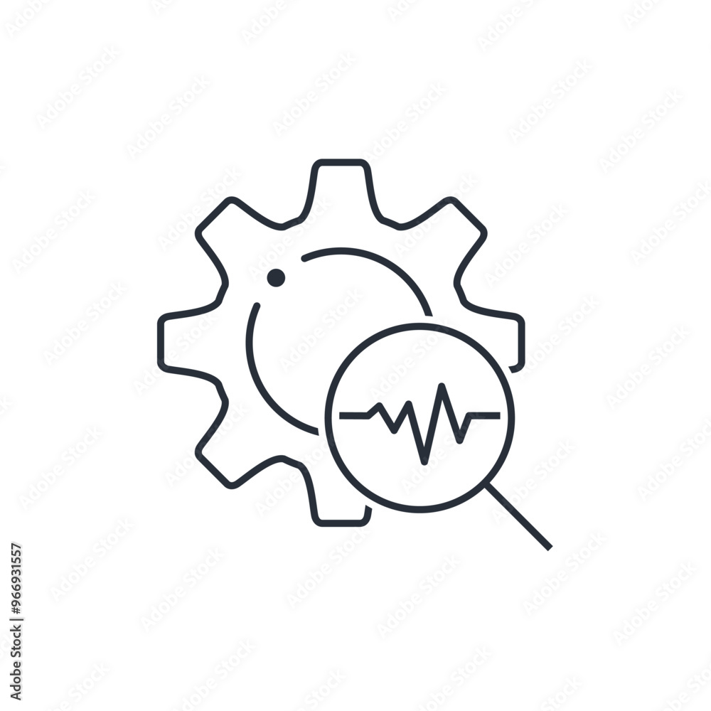 Equipment usage control. Vector linear icon isolated on white background. Equipment usage control. Vector linear icon isolated on white background.