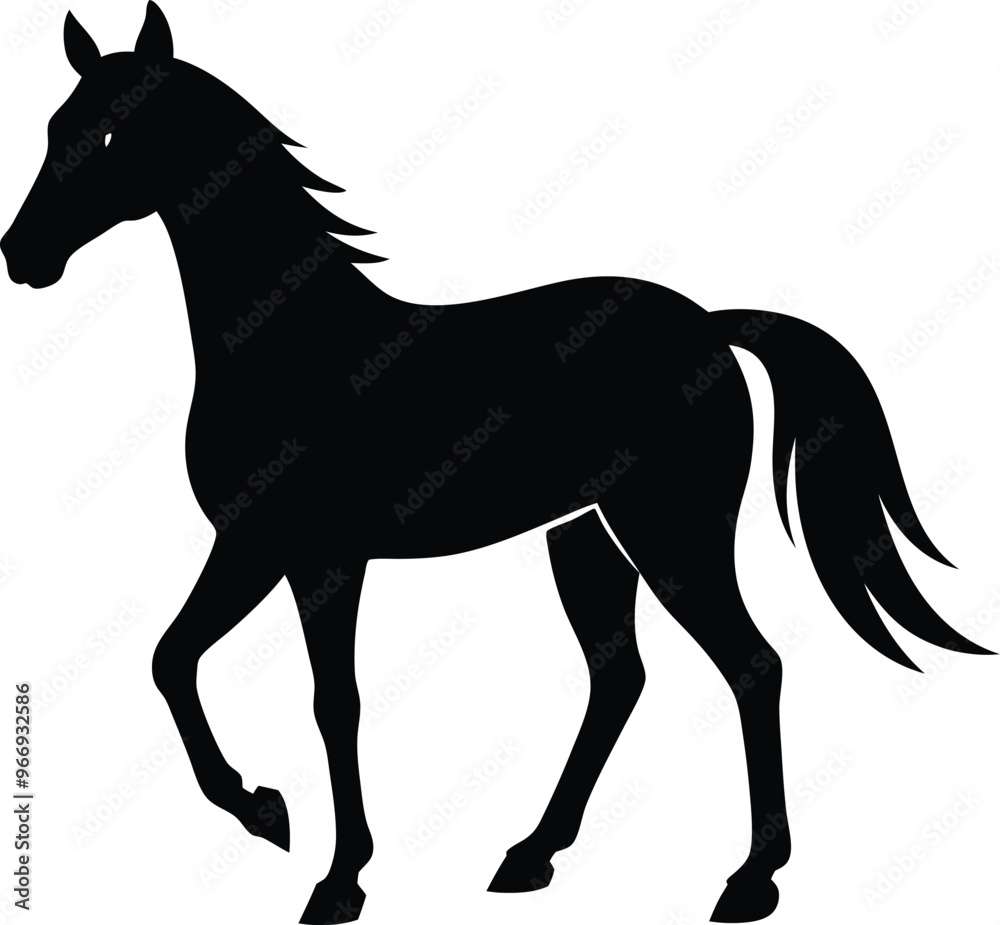 black horse vector illustration silhouette, Print black horse vector illustration silhouette, Print