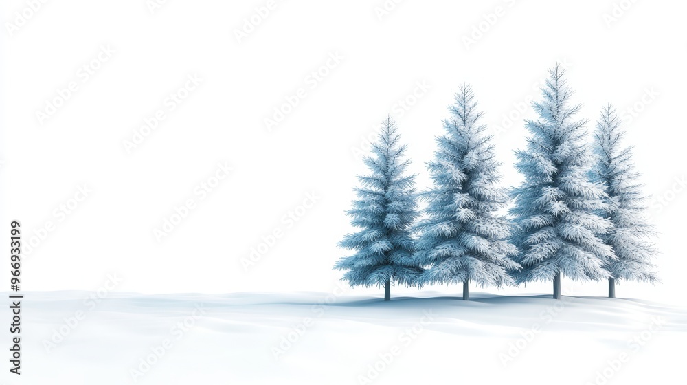 Snow Covered Pine Trees in a Winter Landscape Snow Covered Pine Trees in a Winter Landscape