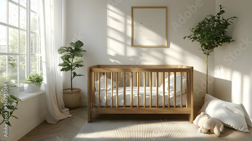 A serene nursery with a woo...