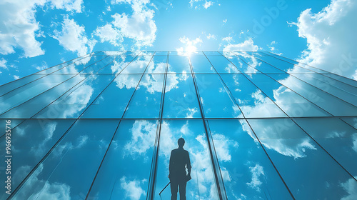 A silhouette of a businessm...