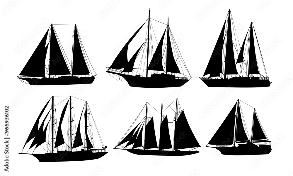 The set silhouettes of a large sailing ships.
The set silhouettes of a large sailing ships.