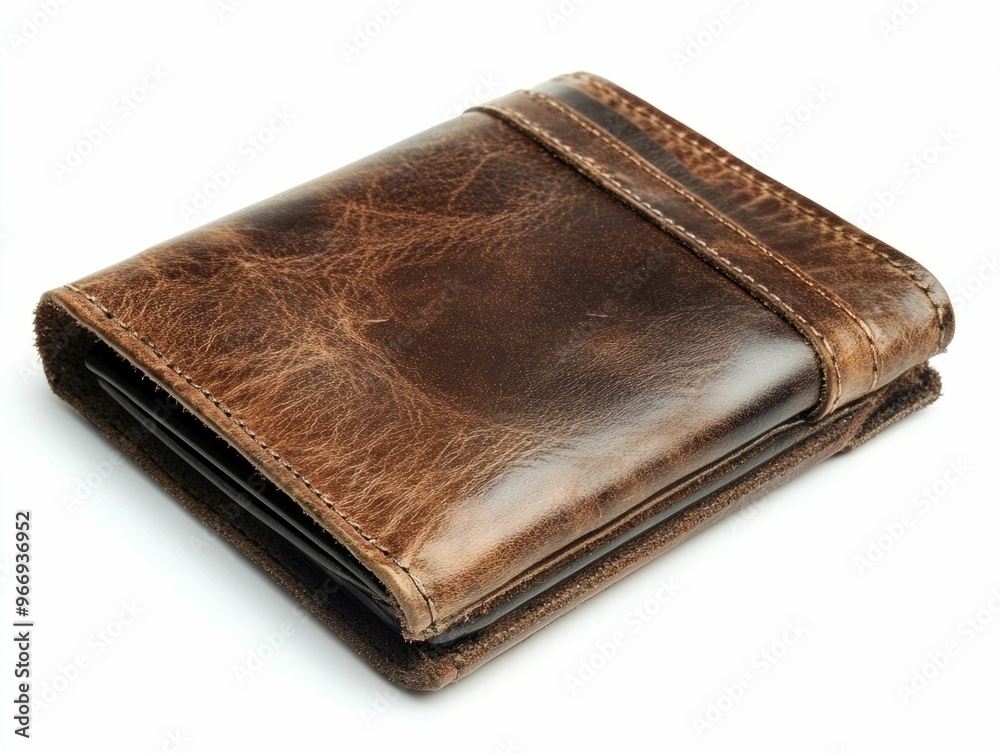 Elegant and sophisticated leather wallet with an embossed logo isolated against a pristine white background This designer leather accessory exudes a premium and aesthetic Elegant and sophisticated leather wallet with an embossed logo isolated against a pristine white background This designer leather accessory exudes a premium and aesthetic