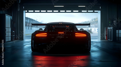 A sleek sports car with ill...