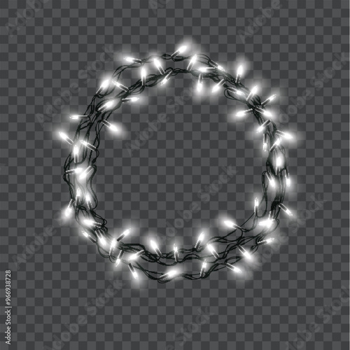 A circular arrangement of glowing string lights. Vector
