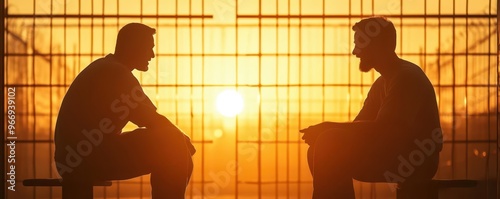 A one-on-one counseling session between an inmate and a rehabilitation specialist, emphasizing emotional and psychological support in the prison system