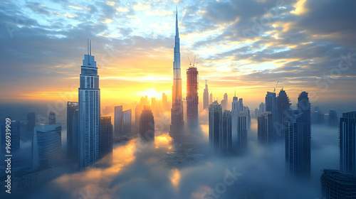 A stunning skyline at sunri...