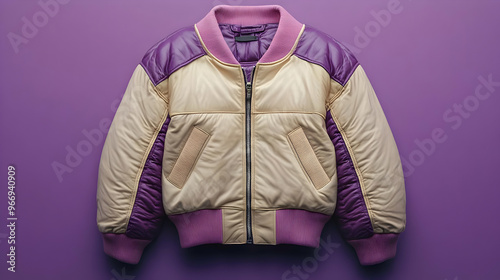 A stylish bomber jacket fea...