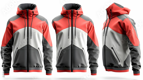 A stylish hooded jacket fea...
