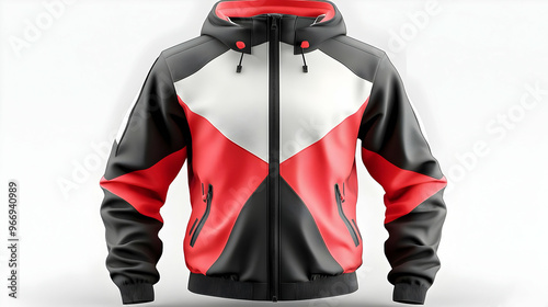 A stylish hooded jacket fea...