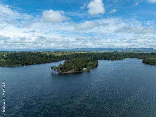 Aerial drone shot of lake tinaroo in Far North QLD photo