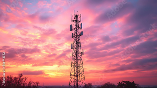 A telecommunications tower ...