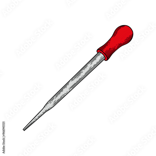 Hand drawn Dropper Pipette color illustration