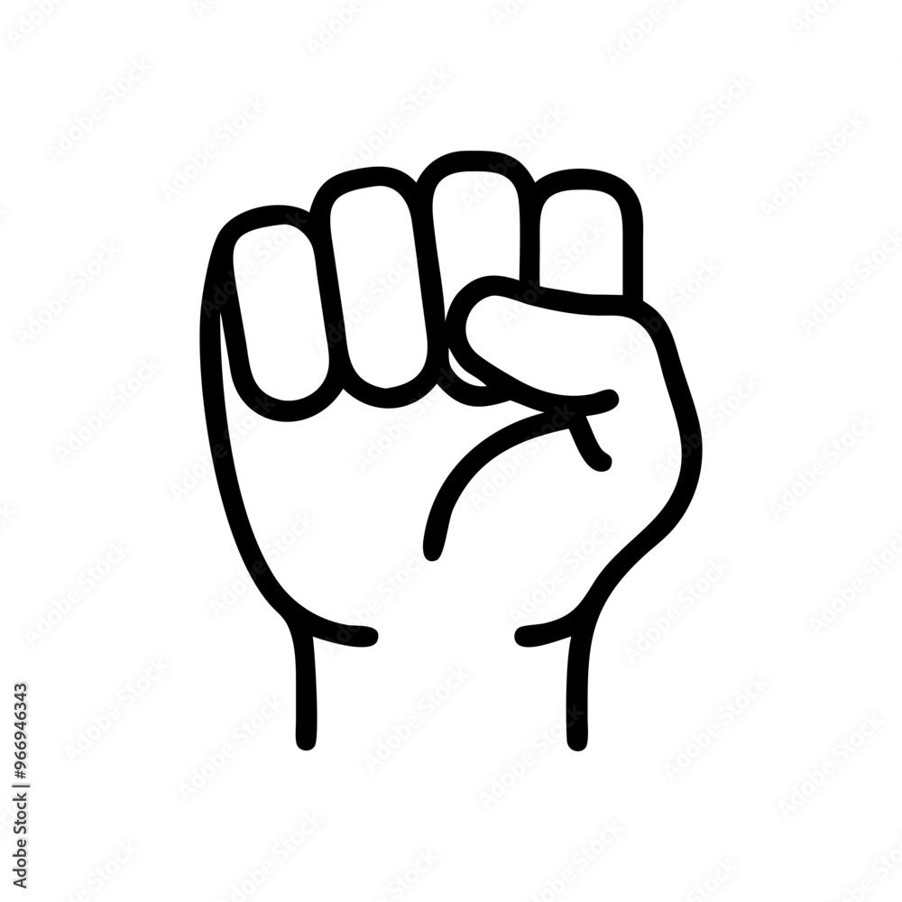 Protest fist. People protesting for human rights, equality anti-discrimination movement. Clenched fist raised up. Gym logo. Vector illustration. Protest fist. People protesting for human rights, equality anti-discrimination movement. Clenched fist raised up. Gym logo. Vector illustration.