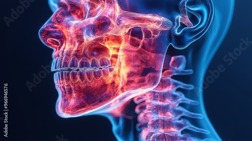 Human Jawbone X ray D Render Anatomy Medical Illustration