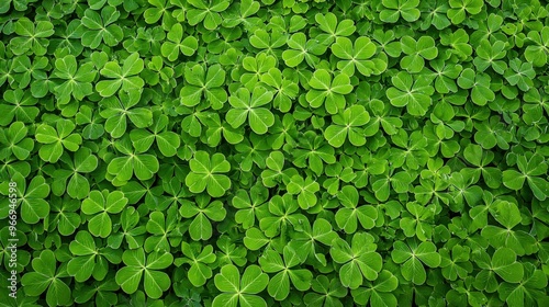 Green Clover Leaf Pattern  Natural Texture Background