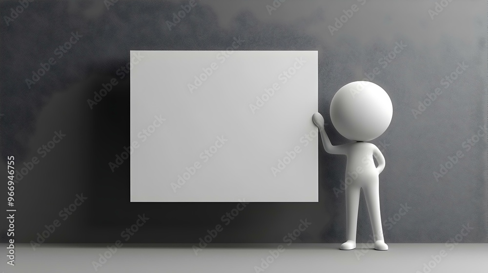 3D Model of Individual with Blank White Board, Engaging Presentation Tool, Versatile for Various Creative Concepts and Ideas 3D Model of Individual with Blank White Board, Engaging Presentation Tool, Versatile for Various Creative Concepts and Ideas