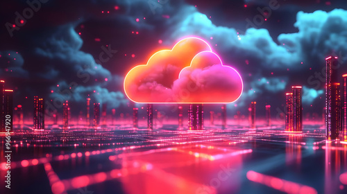 A vibrant digital cloud rep...