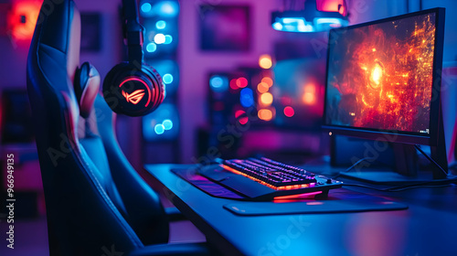 A vibrant gaming setup feat...