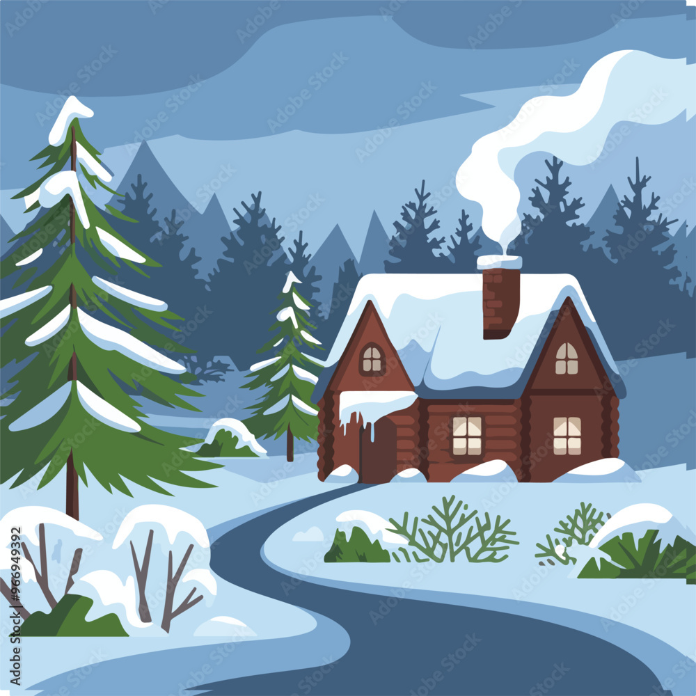 Christmas winter landscape background. Vector. Christmas winter landscape background. Vector.