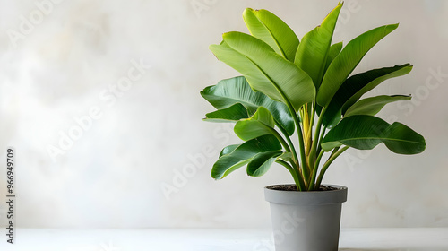 A vibrant green plant in a ...