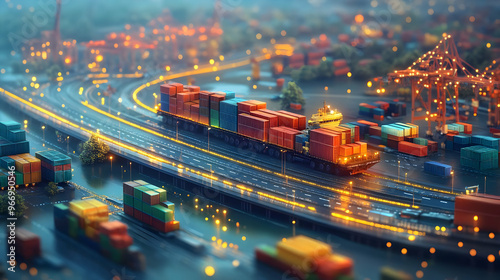 A vibrant industrial scene ...