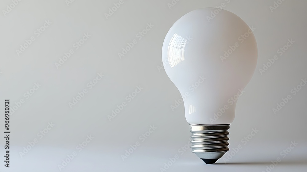Close-up of an eco-friendly, energy-saving lightbulb on a clean white background. Copy space available. Close-up of an eco-friendly, energy-saving lightbulb on a clean white background. Copy space available.