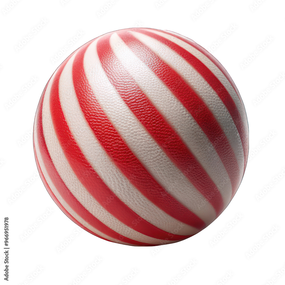 A red and white striped ball isolated on transparent background A red and white striped ball isolated on transparent background