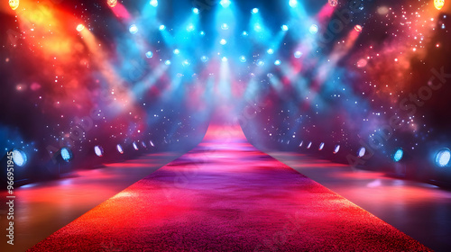 A vibrant stage with colorf...