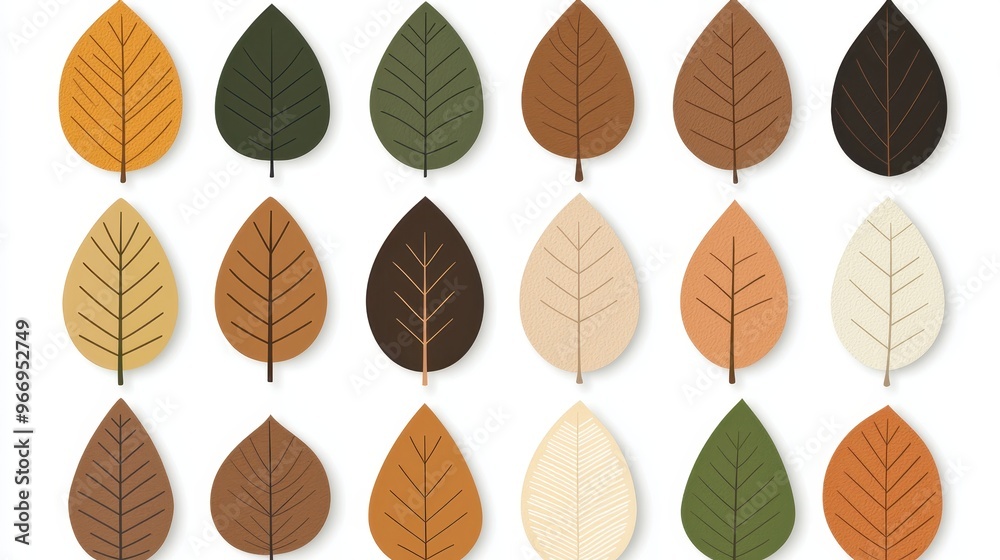 Fototapeta premium Colorful Autumn Leaves Pattern Background