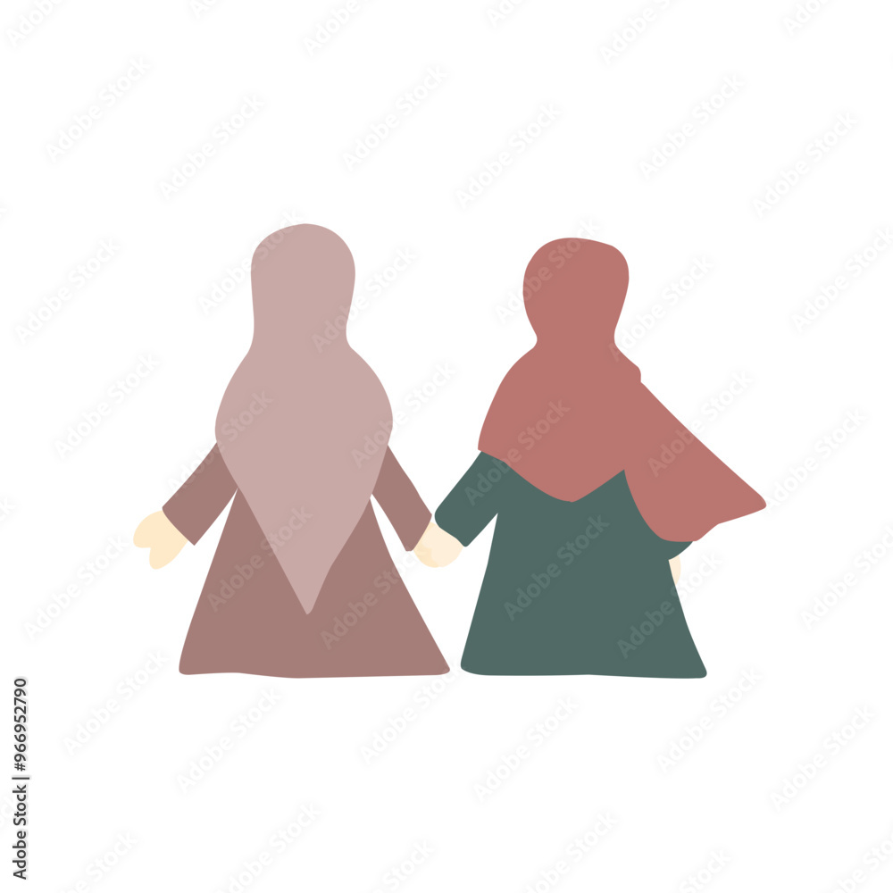 Obraz premium vector illustrations of hijab female characters