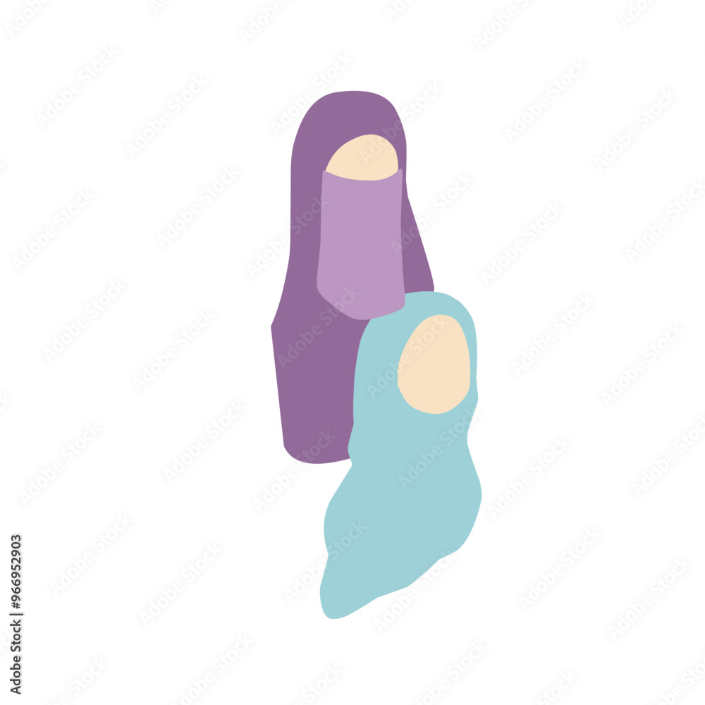 vector illustrations of hijab female characters vector illustrations of hijab female characters