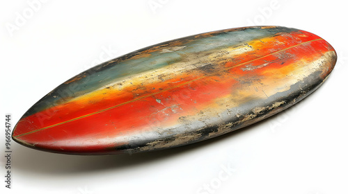 A vintage surfboard with a ...