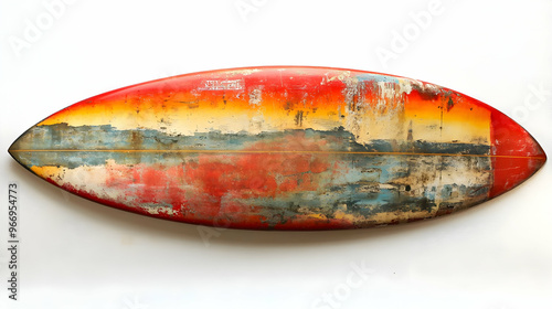 A vintage surfboard with a ...