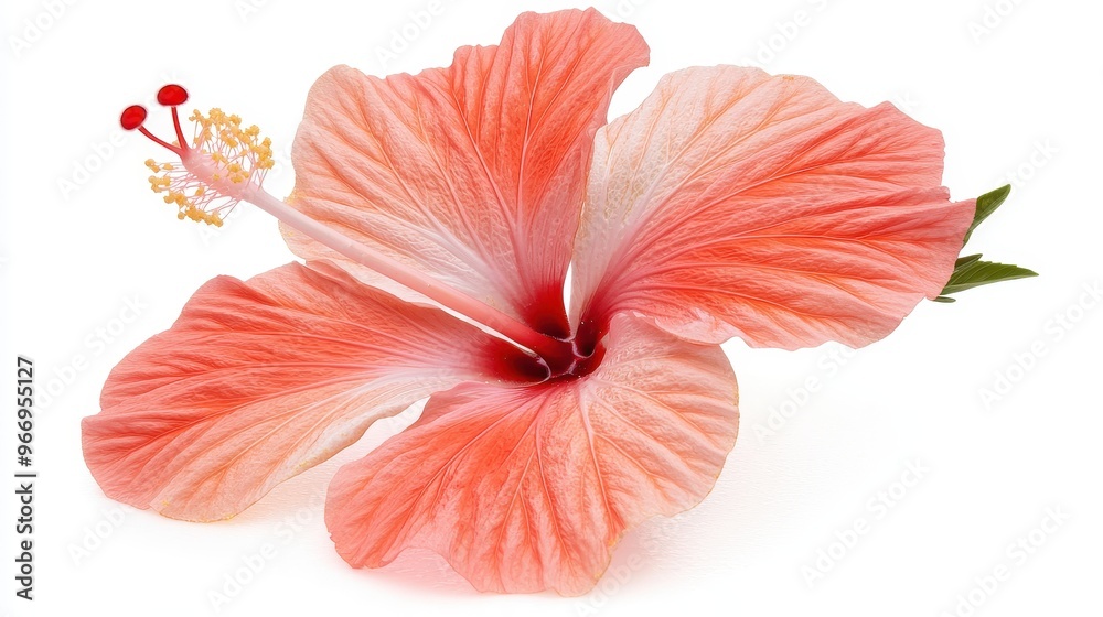 Pink Hibiscus Flower Isolated on White Background Pink Hibiscus Flower Isolated on White Background