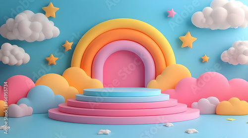 A whimsical, colorful backg...