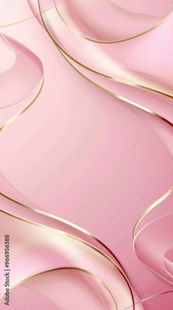 Abstract pink with shiny gold background