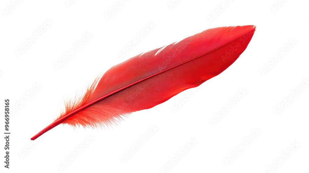 Red feather on transparent background Red feather on transparent background